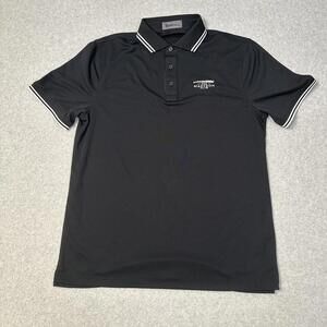 g fore polo mens L black shirt short sleeve the madison club stretch golf active